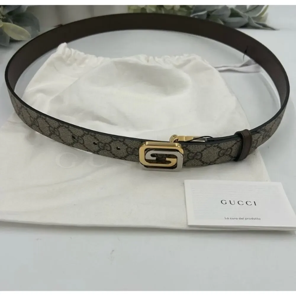 Men's Gucci GG Supreme belt with interlocking G buckle size 115 cm/46 inches